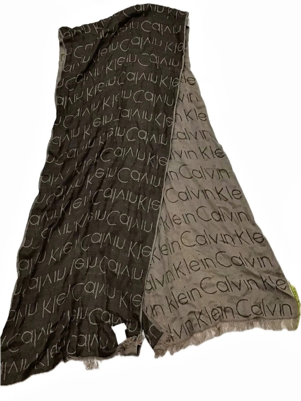 Calvin Klein Signature CK Scarf  - One Size CK Logo Pattern Brown